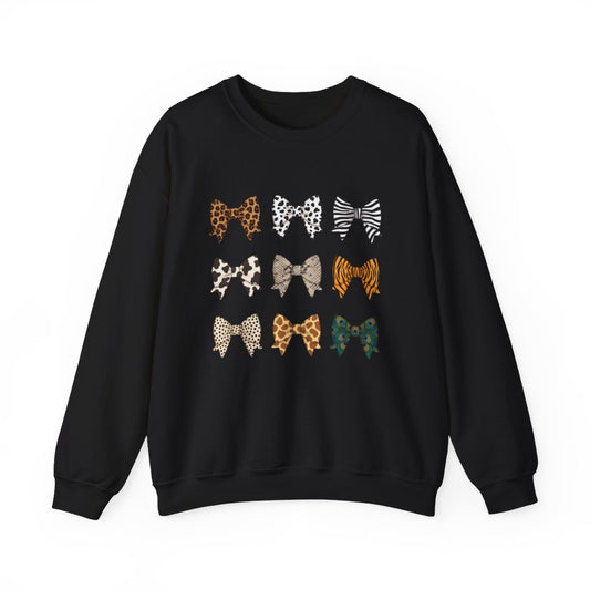 Animal Print Bow Sweatshirt - funny sweatshirt by Cheeky Business