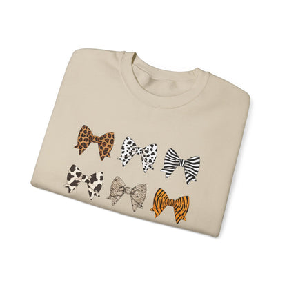 Animal Print Bow Sweatshirt - funny sweatshirt by Cheeky Business