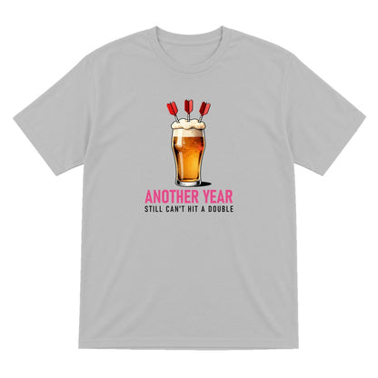 Another Year Still Cannot Hit A Double Funny Darts Birthday T-Shirt & Sweatshirt T-Shirt in Sport Grey