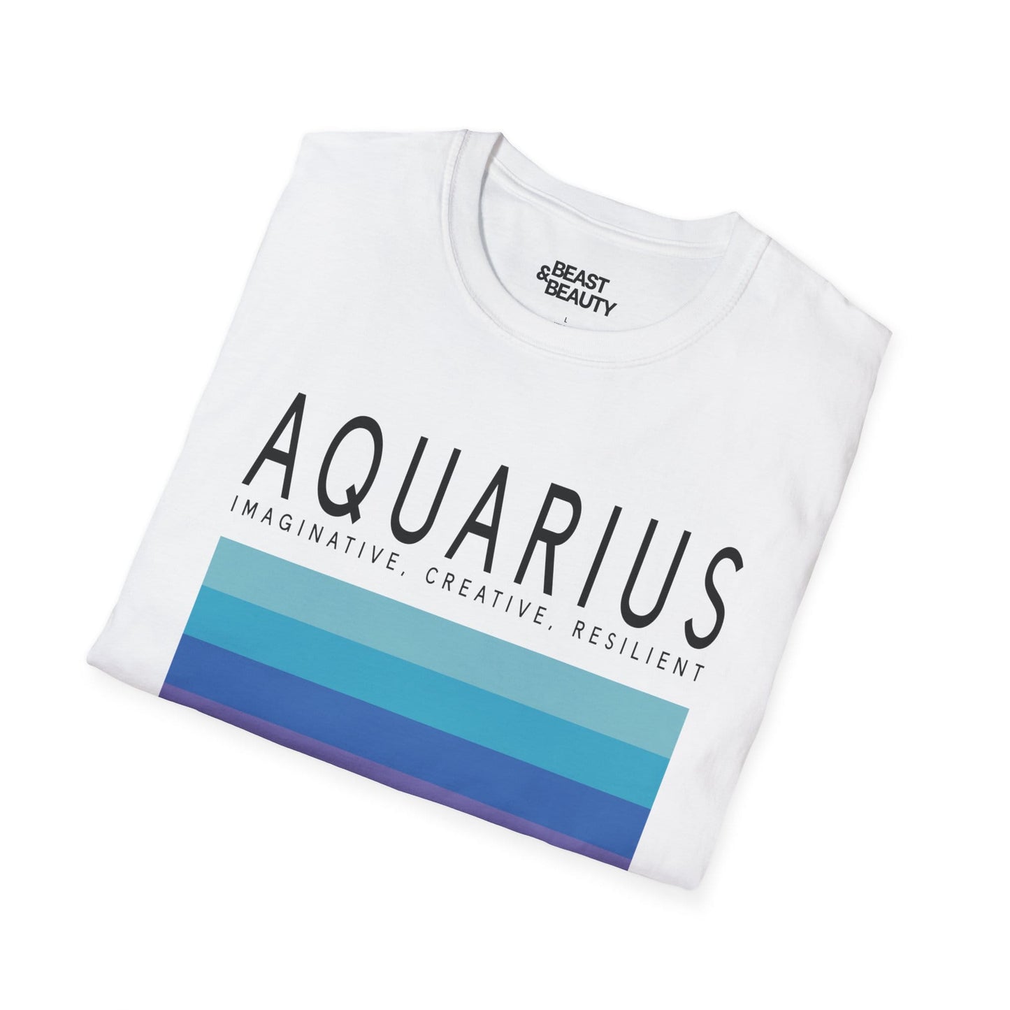 aquarius zodiac graphic tee in multiple colours for birthday gift idea