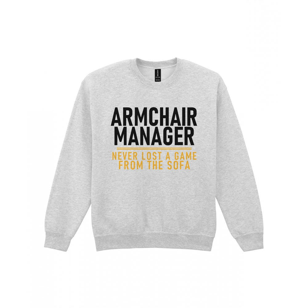 Armchair Manager Never Lost A Game From The Sofa Funny Football T-Shirt & Sweatshirt Sweatshirt in Sport Grey