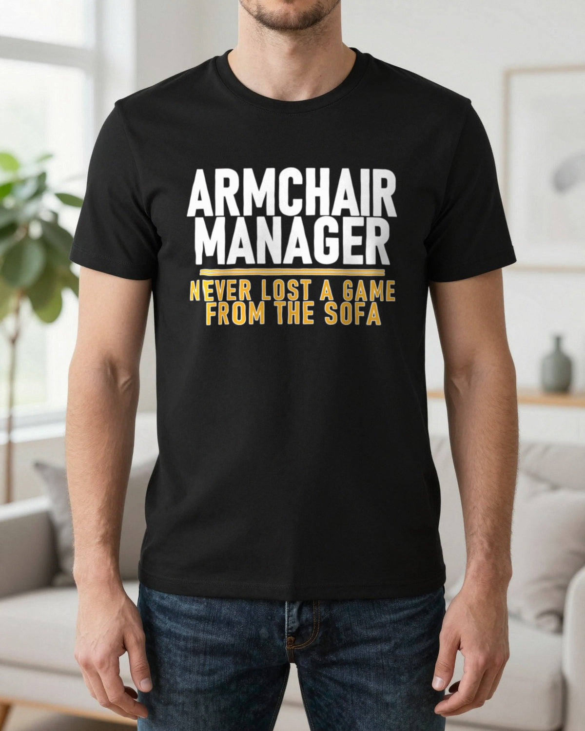 Armchair Manager Never Lost A Game From The Sofa Funny Football T-Shirt & Sweatshirt worn