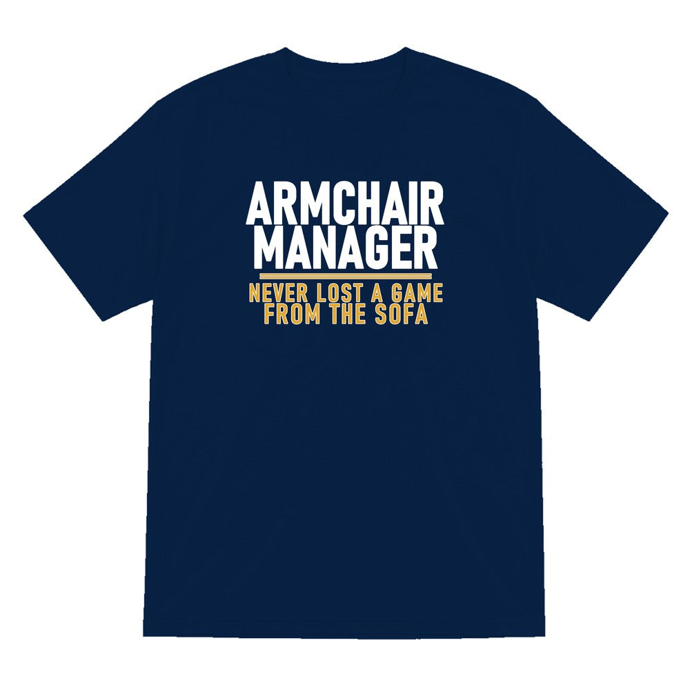 Armchair Manager Never Lost A Game From The Sofa Funny Football T-Shirt & Sweatshirt T-Shirt in Navy