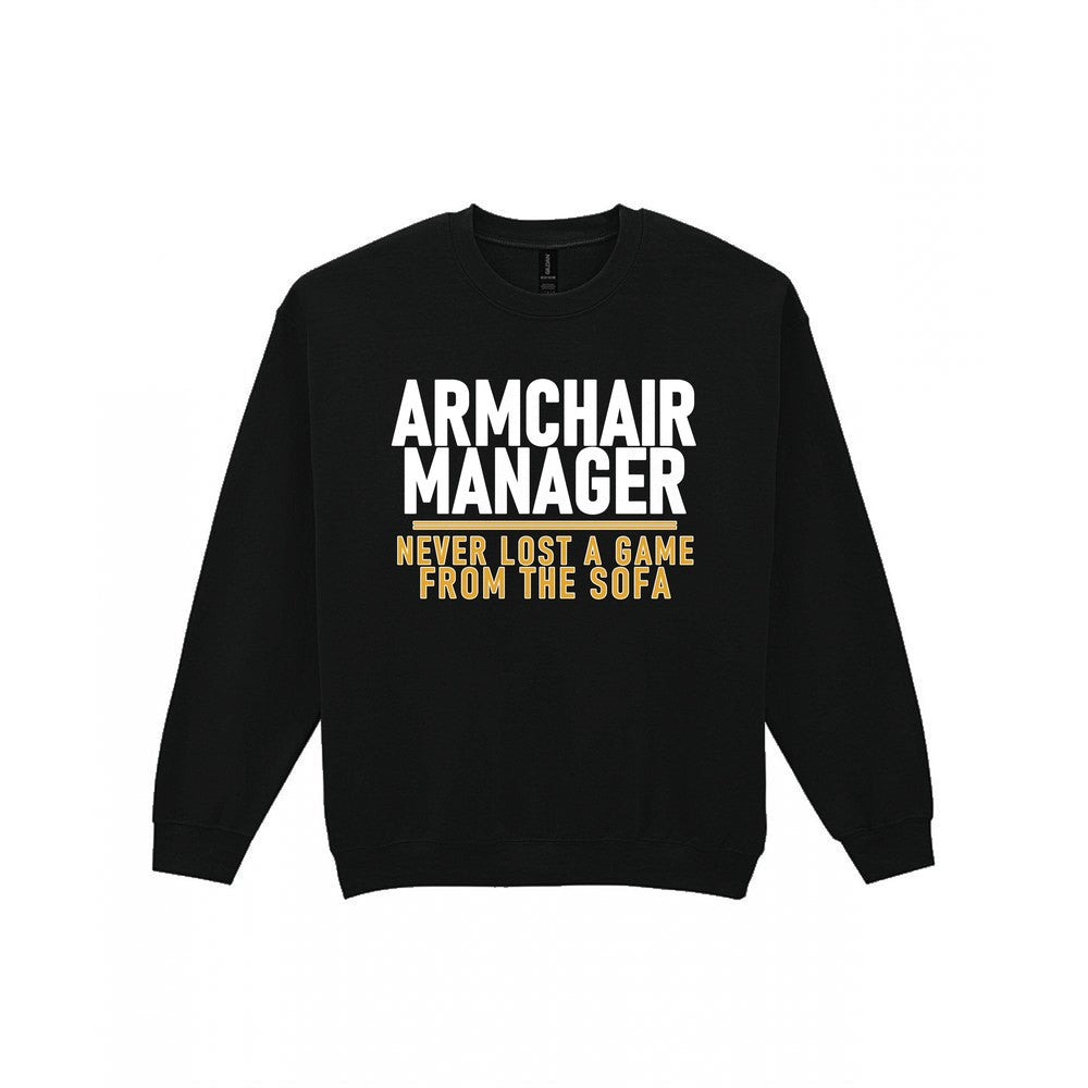 Armchair Manager Never Lost A Game From The Sofa Funny Football T-Shirt & Sweatshirt Sweatshirt in Black