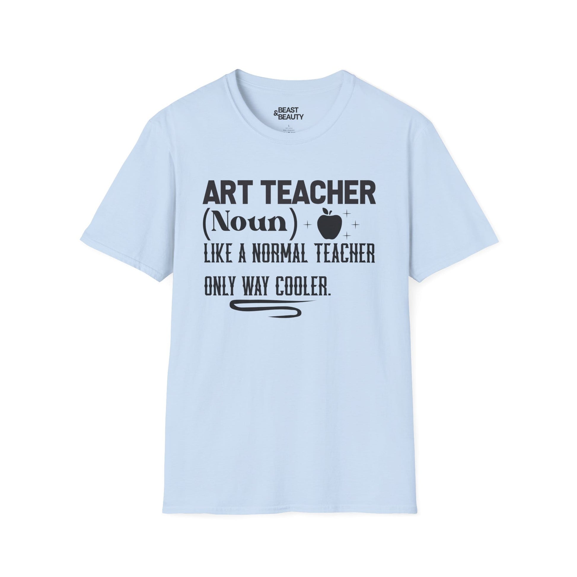 natural colour t-shirt with art teacher definition funny slogan