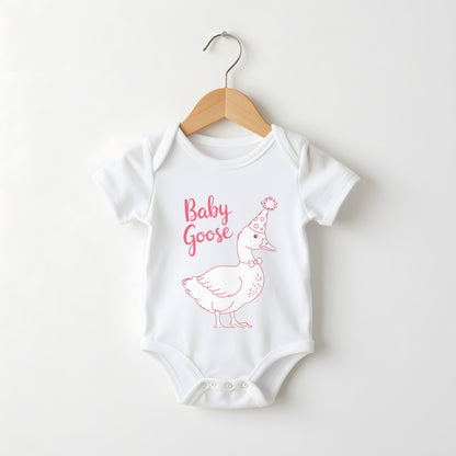 Baby Goose white baby grow on a hanger