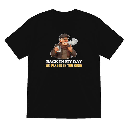 Back In My Day We Played In The Snow Funny Rugby Grandad T-Shirt & Sweatshirt T-Shirt in Black
