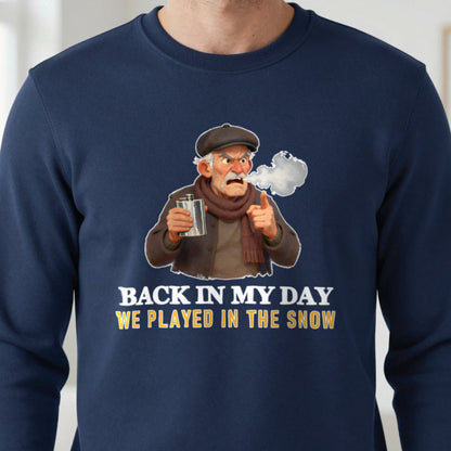 Back In My Day We Played In The Snow Funny Rugby Grandad T-Shirt & Sweatshirt in another colour