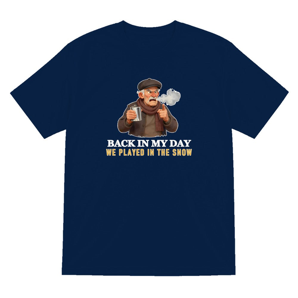 Back In My Day We Played In The Snow Funny Rugby Grandad T-Shirt & Sweatshirt T-Shirt in Navy