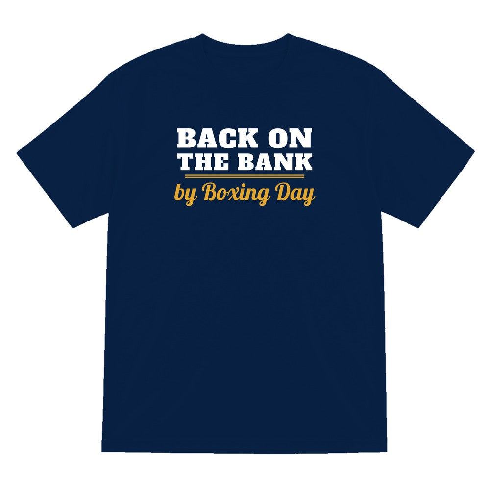 Back On The Bank By Boxing Day Funny Fishing Christmas Jumper & T-Shirt T-Shirt in Navy