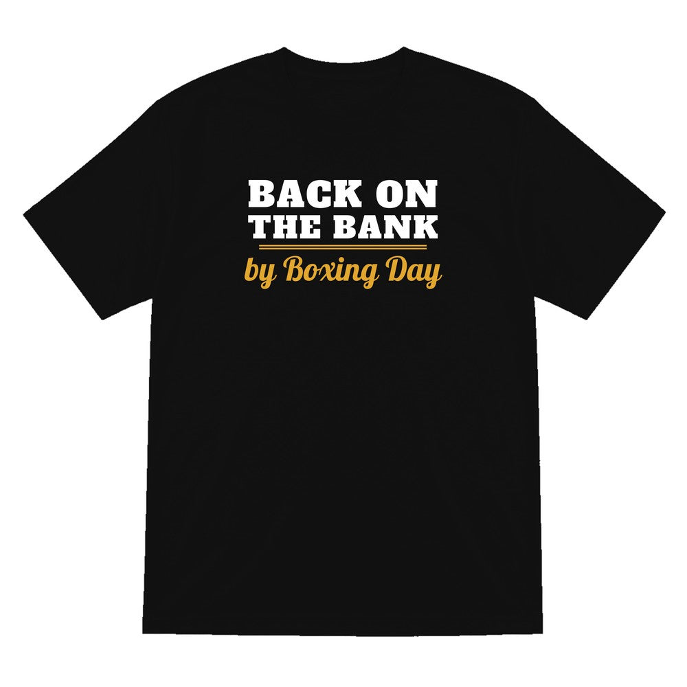 Back On The Bank By Boxing Day Funny Fishing Christmas Jumper & T-Shirt T-Shirt in Black