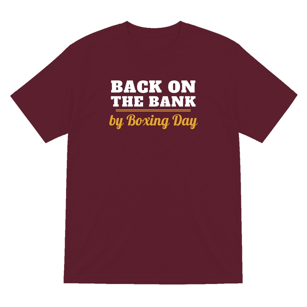 Back On The Bank By Boxing Day Funny Fishing Christmas Jumper & T-Shirt T-Shirt in Maroon
