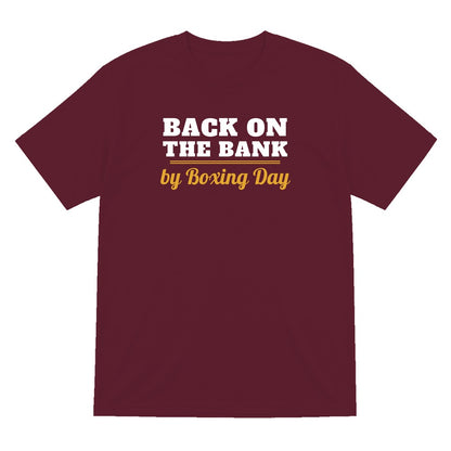 Back On The Bank By Boxing Day Funny Fishing Christmas Jumper & T-Shirt T-Shirt in Maroon