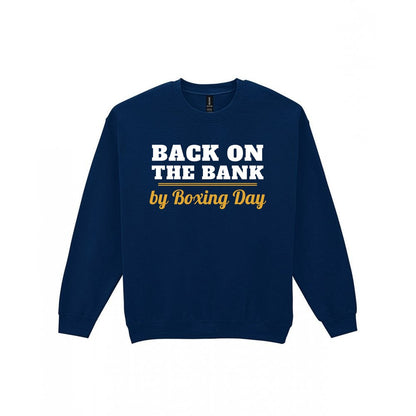 Back On The Bank By Boxing Day Funny Fishing Christmas Jumper & T-Shirt Sweatshirt in Navy