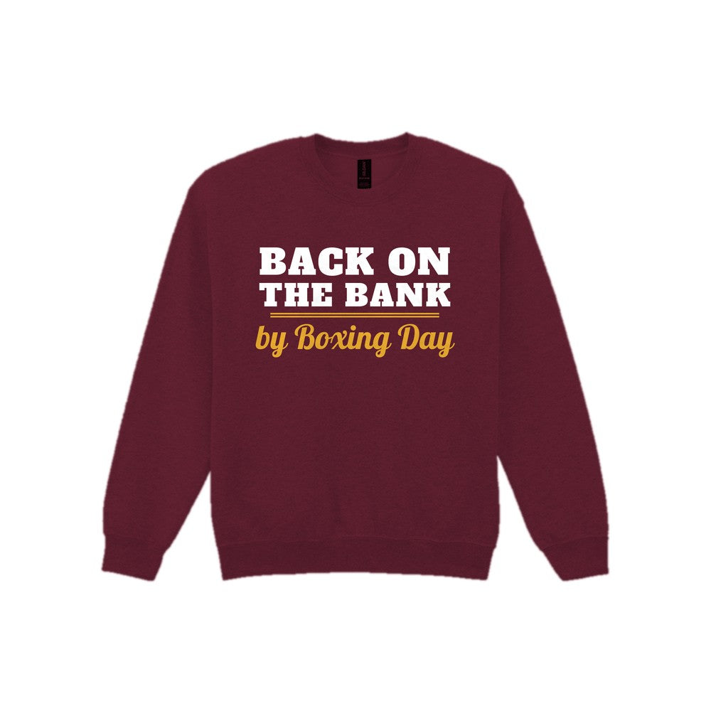 Back On The Bank By Boxing Day Funny Fishing Christmas Jumper & T-Shirt Sweatshirt in Maroon