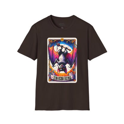 dark chocolate alternative fashion t-shirt with batshit crazy tarot graphic