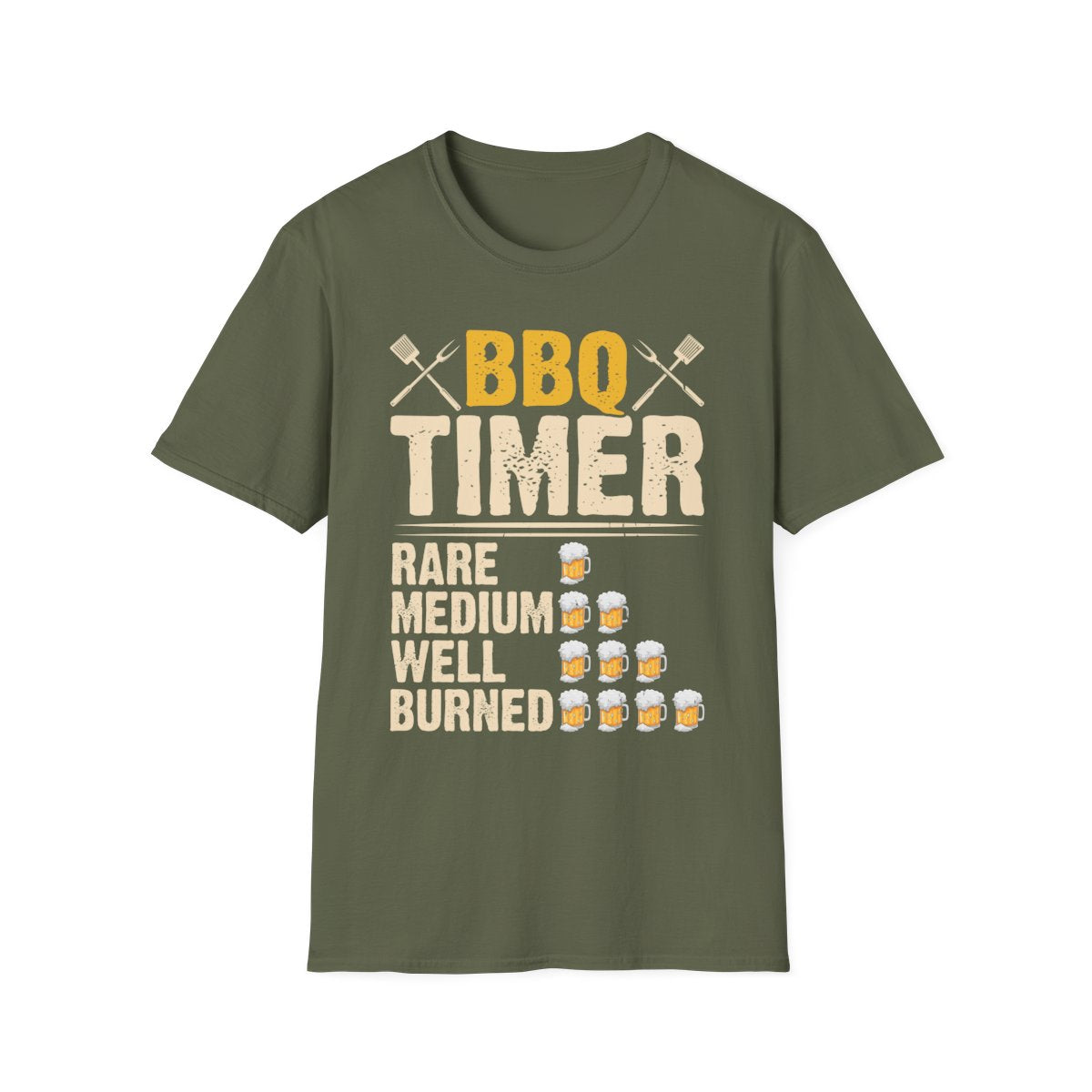 BBQ Timer Funny Grilling Dad T-Shirt - funny t-shirt by Cheeky Business