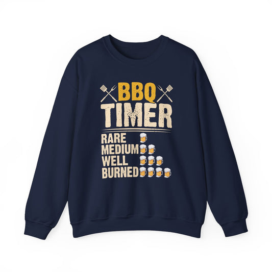 BBQ Timer Funny Grilling Sweatshirt - funny sweatshirt by Cheeky Business