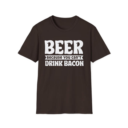 Beer Because You Can't Drink Bacon T-Shirt - funny t-shirt by Cheeky Business