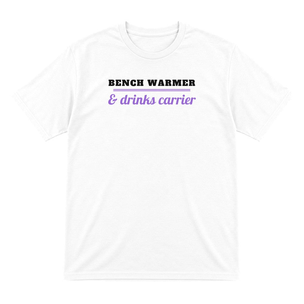 Bench Warmer And Drinks Carrier Funny Rugby T-Shirt & Sweatshirt T-Shirt in White