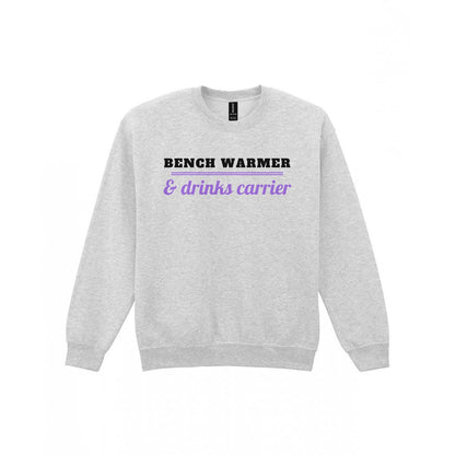 Bench Warmer And Drinks Carrier Funny Rugby T-Shirt & Sweatshirt Sweatshirt in Sport Grey