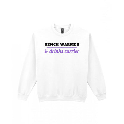 Bench Warmer And Drinks Carrier Funny Rugby T-Shirt & Sweatshirt Sweatshirt in White