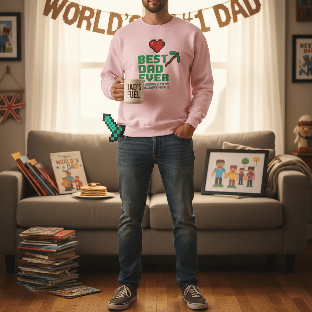 Best Dad Ever According To My Minecraft World Sweatshirt sweatshirt product image 7 from Beast and Beauty