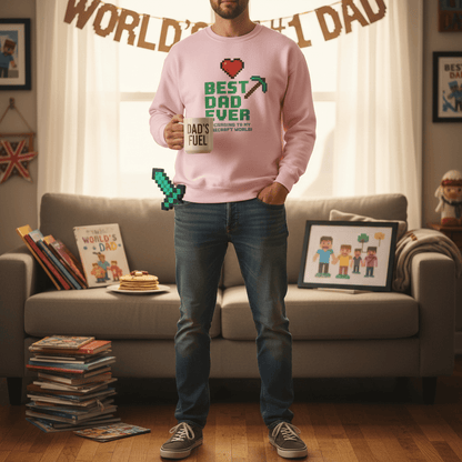 Best Dad Ever According To My Minecraft World Sweatshirt sweatshirt product image 7 from Beast and Beauty