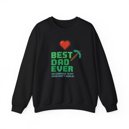 white sweatshirt with gaming dad minecraft print