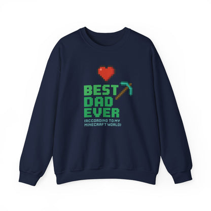 light pink sweatshirt with best dad ever minecraft gaming design
