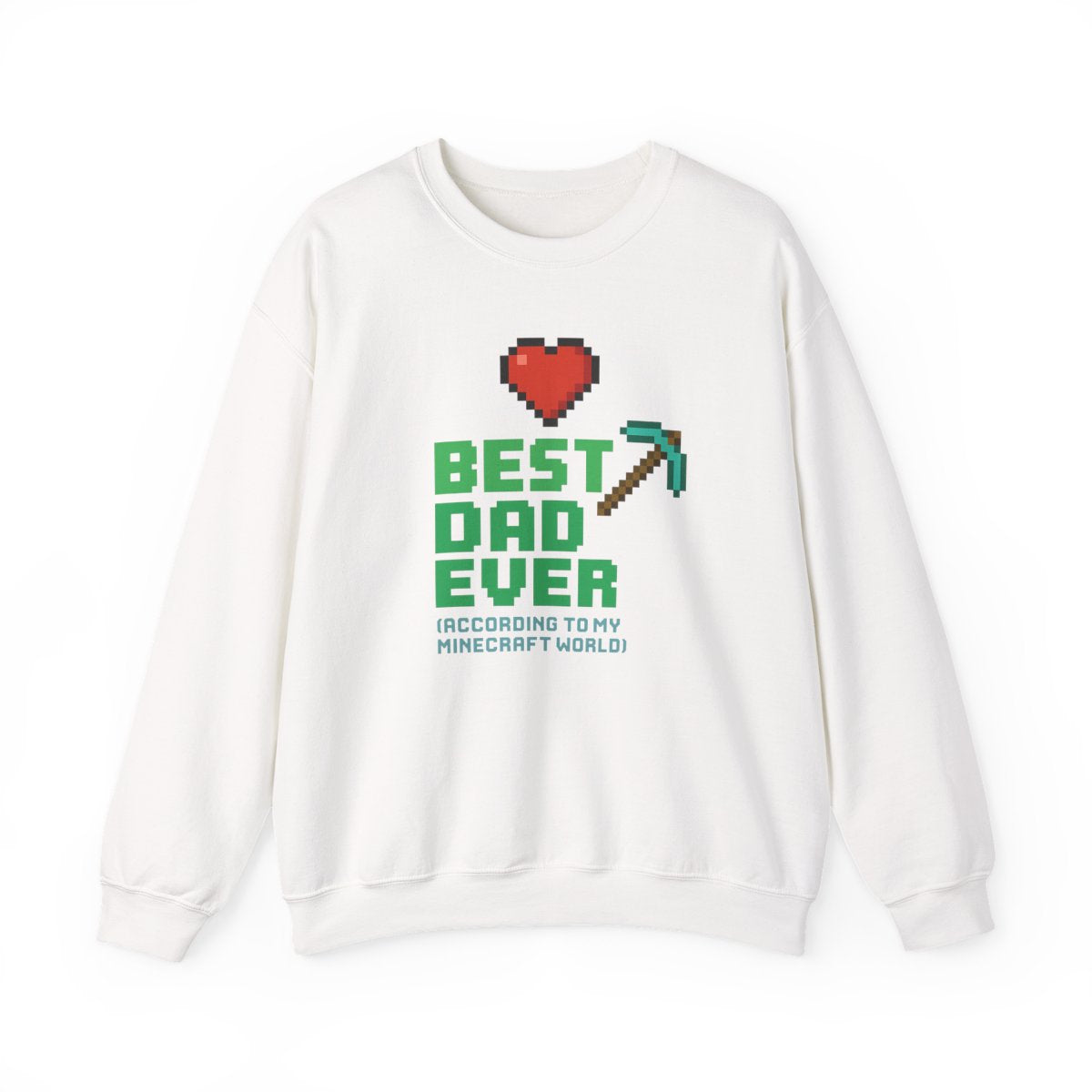 navy sweatshirt with minecraft dad joke graphic front print
