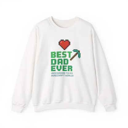 navy sweatshirt with minecraft dad joke graphic front print