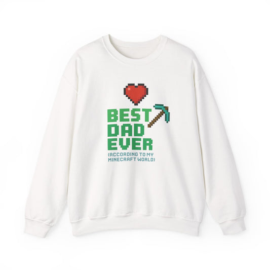 navy sweatshirt with minecraft dad joke graphic front print