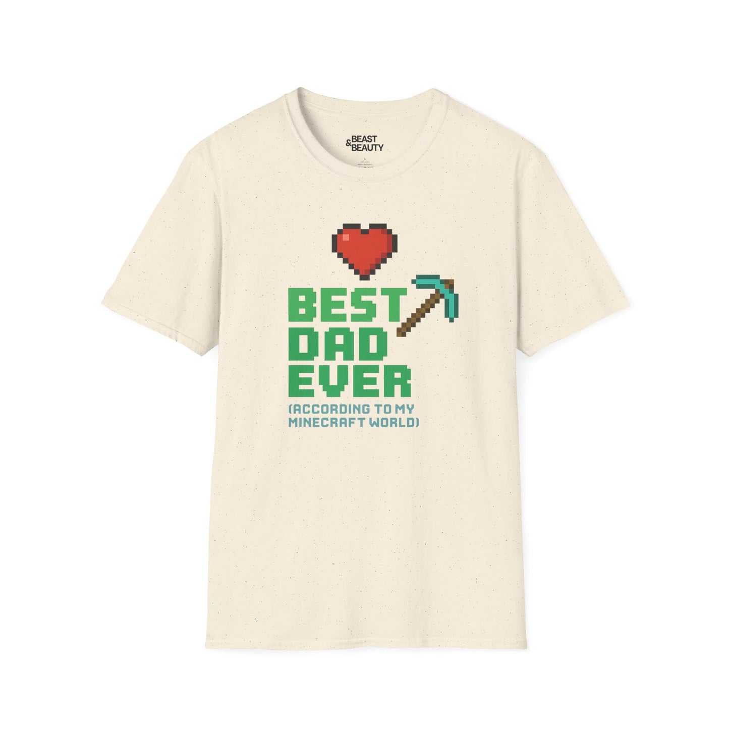 natural t-shirt with best dad ever according to my minecraft world funny gamer dad graphic