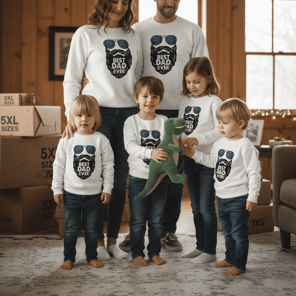 maroon best dad ever sweatshirt with bold bearded dad plaid sunglasses graphic