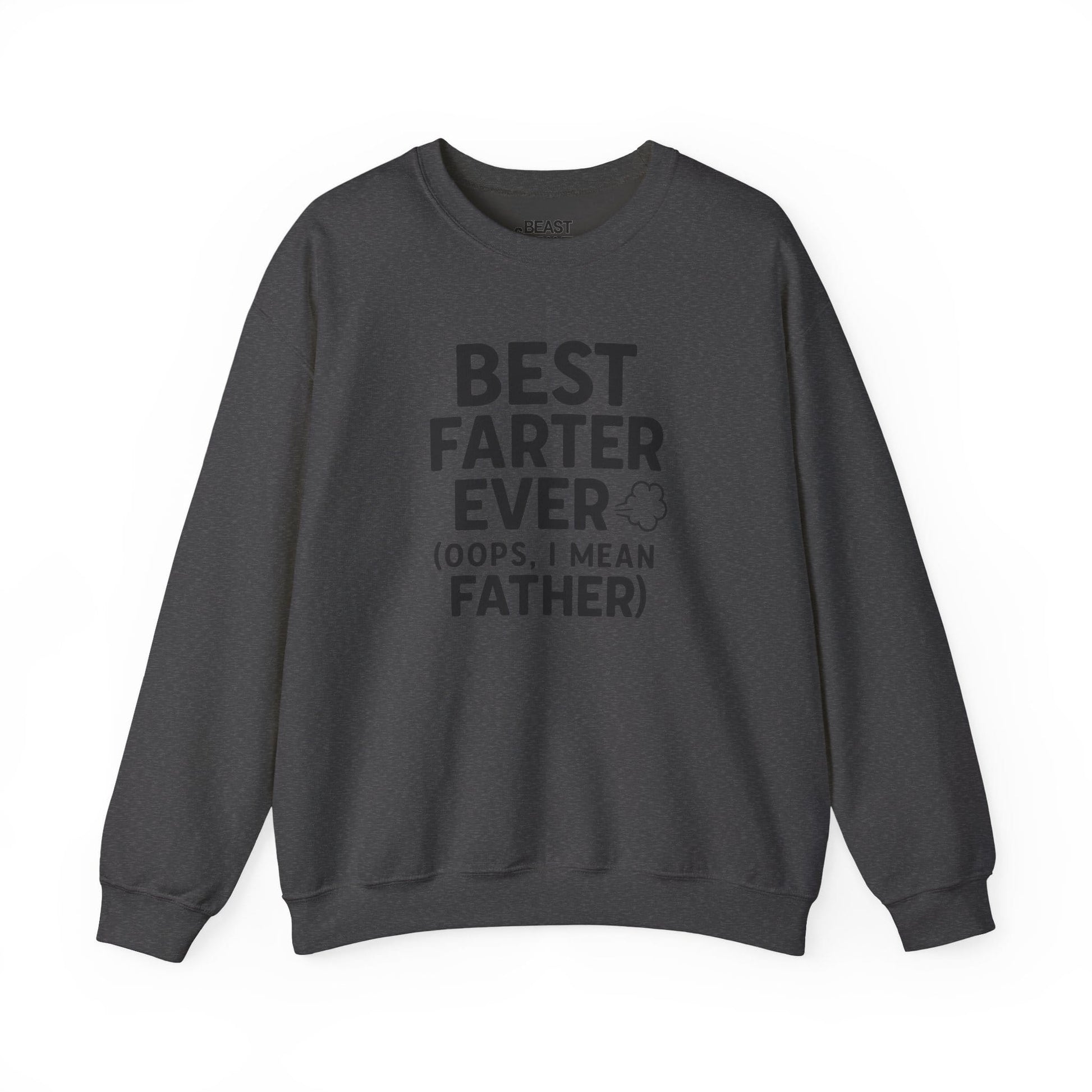 dark heather sweatshirt with best farter ever funny gift for dad