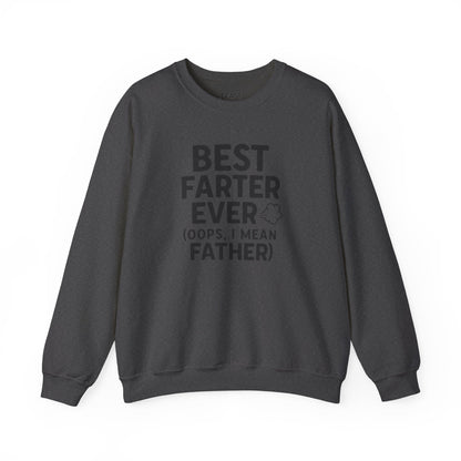dark heather sweatshirt with best farter ever funny gift for dad