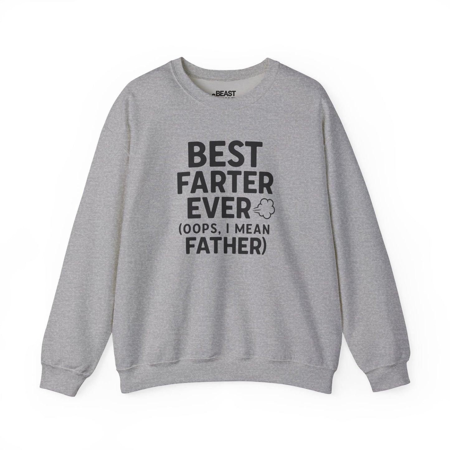 sport grey sweatshirt with best farter ever funny slogan for dad