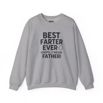 sport grey sweatshirt with best farter ever funny slogan for dad