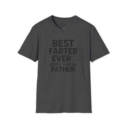 dark heather t-shirt with Best Farter Ever dad gift graphic tee
