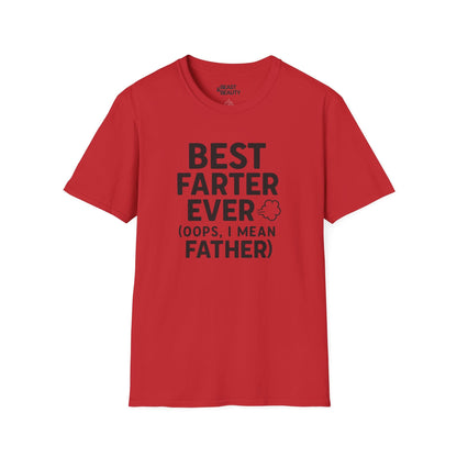red t-shirt with Best Farter Ever funny Father's Day gift print