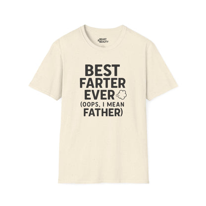 natural t-shirt with Best Farter Ever funny father slogan print