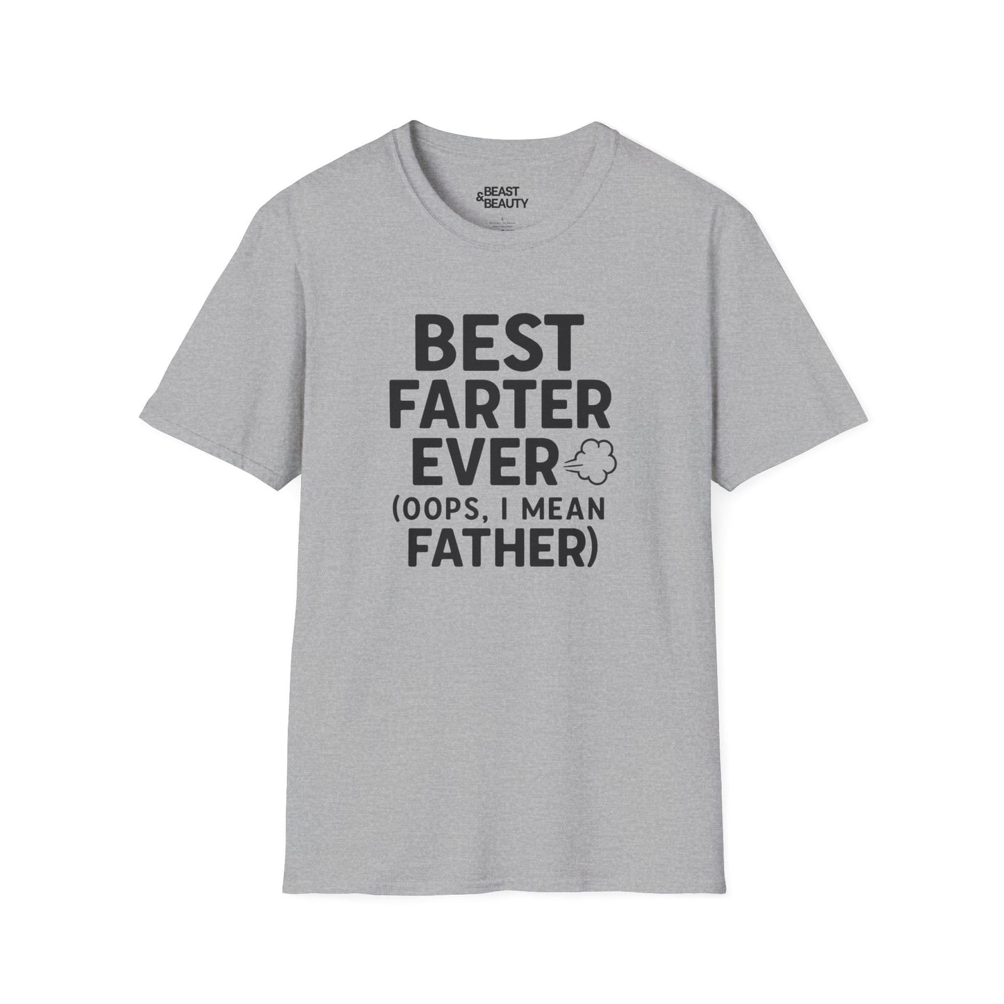 sport grey t-shirt with Best Farter Ever humorous slogan for dads