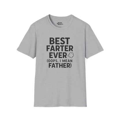 sport grey t-shirt with Best Farter Ever humorous slogan for dads