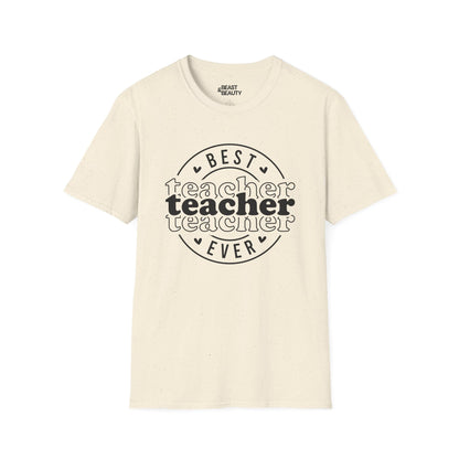 sport grey t-shirt with best teacher ever bold graphic print for teachers