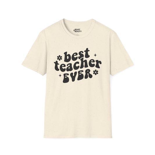 sport grey t-shirt with best teacher ever retro slogan for teacher appreciation gift