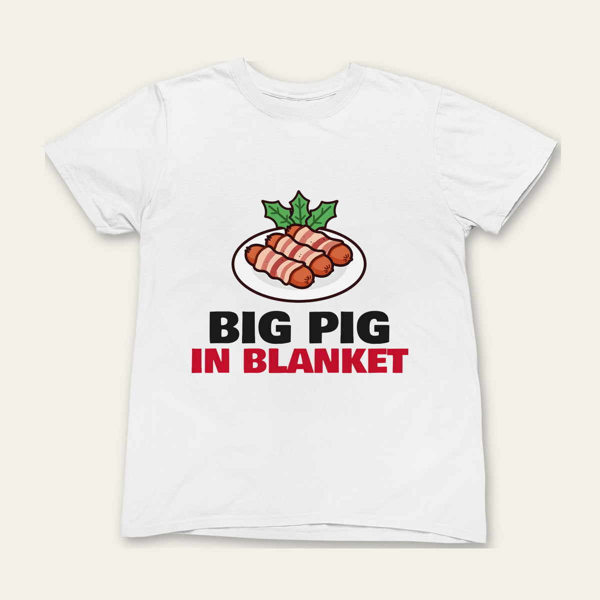 Big Pig & Little Pig in Blanket Christmas matching set grown-up t-shirt
