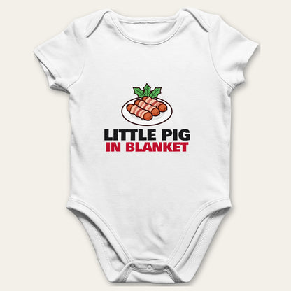 Big Pig & Little Pig in Blanket Christmas matching set baby grow