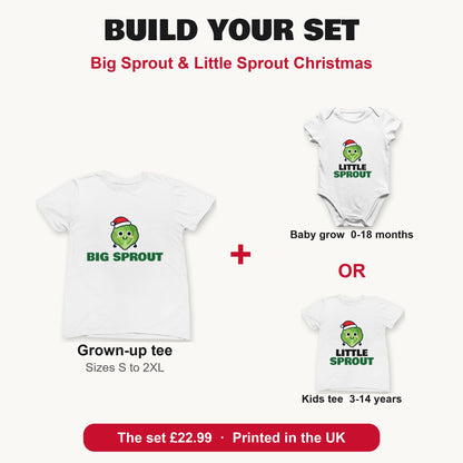 Big Sprout & Little Sprout Christmas matching set build your set: grown-up tee with baby grow or kids tee