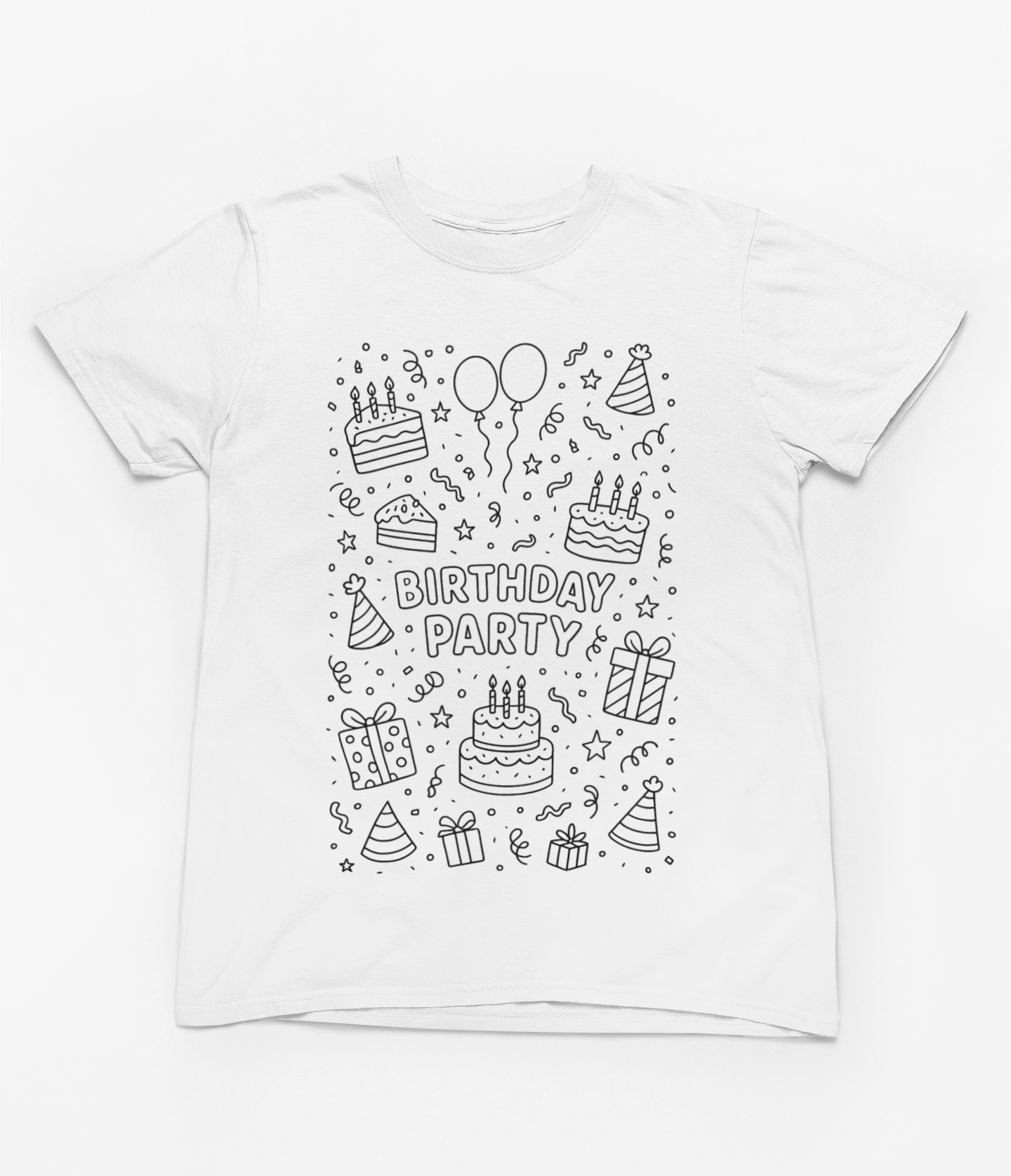 Birthday Party Colour-In Kids T-Shirt t-shirt product image 3 from Beast and Beauty